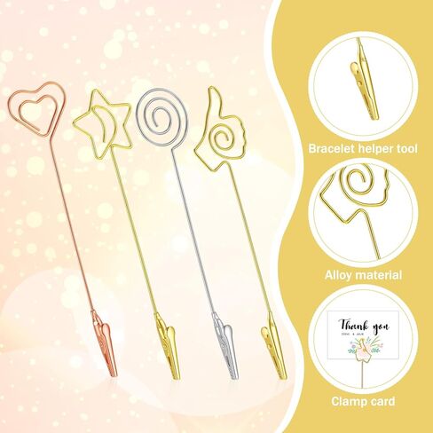 Sibba 4PCS Clips for Joints, Multi-Functional Card Holder Photo Clip, Matchstick Extenders Table Place Card Holders for Jewelry Necklace Bracelet Helper Tool in Saudi Arabia