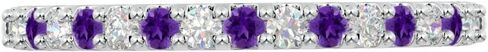 Houston Diamond District 1 to 6 Carat Round Cut 14K White Gold LAB GROWN Gemstone and Alternating LAB GROWN Diamond Wedding Band (AAAA Heirloom Quality) in Saudi Arabia
