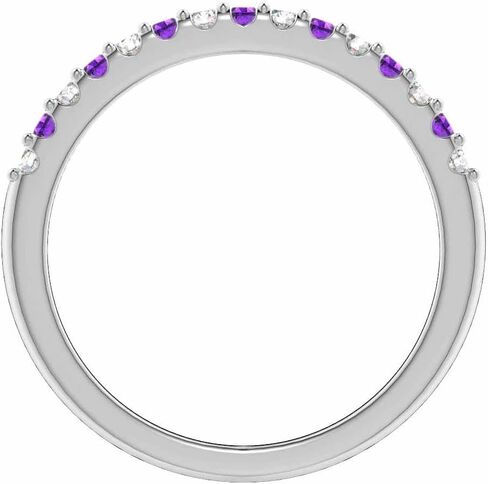 Houston Diamond District 1 to 6 Carat Round Cut 14K White Gold LAB GROWN Gemstone and Alternating LAB GROWN Diamond Wedding Band (AAAA Heirloom Quality) in Saudi Arabia