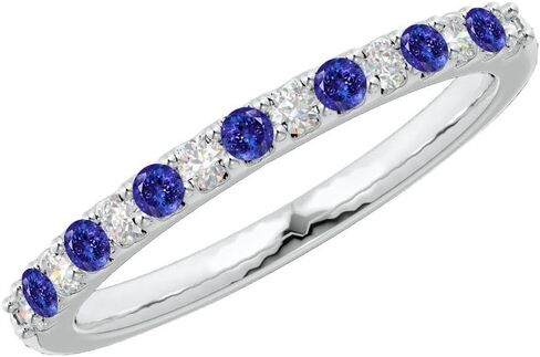 Houston Diamond District 1 to 6 Carat Round Cut 14K White Gold LAB GROWN Gemstone and Alternating LAB GROWN Diamond Wedding Band (AAAA Heirloom Quality) in Saudi Arabia