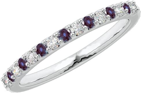 Houston Diamond District 1 to 6 Carat Round Cut 14K White Gold LAB GROWN Gemstone and Alternating LAB GROWN Diamond Wedding Band (AAAA Heirloom Quality) in Saudi Arabia