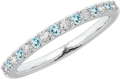 Houston Diamond District 1 to 6 Carat Round Cut 14K White Gold LAB GROWN Gemstone and Alternating LAB GROWN Diamond Wedding Band (AAAA Heirloom Quality) in Saudi Arabia