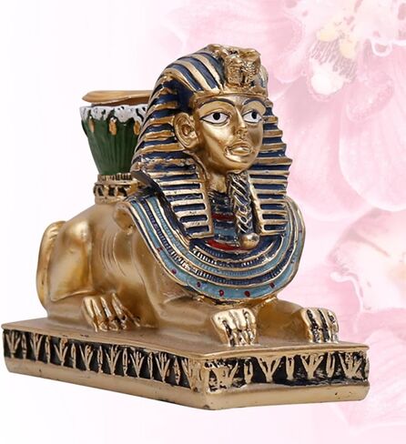 Luxshiny أبو الهول شمعة حامل الراتنج الزخرفية الشمعدان للمنزل مكتب لهجة فريدة من نوعها جو الزينة حامل مصباح الشاي فكرة in Saudi Arabia