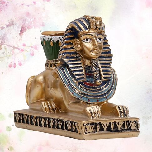 Luxshiny أبو الهول شمعة حامل الراتنج الزخرفية الشمعدان للمنزل مكتب لهجة فريدة من نوعها جو الزينة حامل مصباح الشاي فكرة in Saudi Arabia