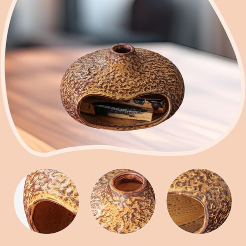 Ceramic Burner Smudge Bowl Tray, Cone Burner Holder for Desktop, Fireplace Tabletop- Yellow in Saudi Arabia