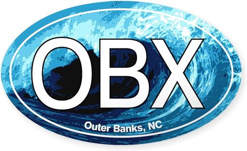 CafePress OBX البنوك الخارجية NC موجة البيضاوي البيضاوي ملصق سيارة الوفير ملصق in Kuwait