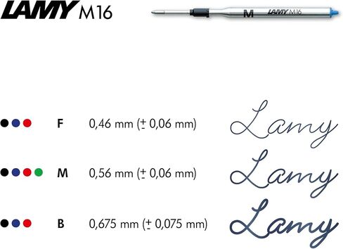 Lamy M16 ballpoint pen refill with large capacity, metal - Original replacement refill for all ballpoint pen models - Indelible - Fine line width in black ink in Saudi Arabia