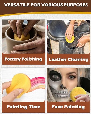 25Pcs Pottery Sponges 3inch, Painting Sponges, Pottery Sponges for Clay, Clay Sponge, Round Sponge, Clay sponges for Pottery, Paint sponges for Acrylic Painting, Artist Sponges in Saudi Arabia