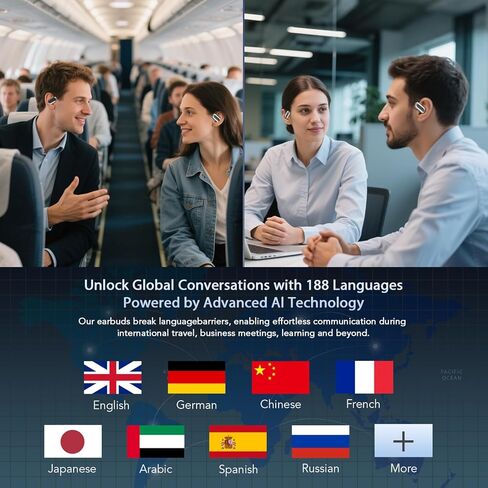 سماعات أذن للترجمة بتقنية الذكاء الاصطناعي في الوقت الحقيقي، سماعات أذن بلوتوث 6.1 مترجم in Kuwait