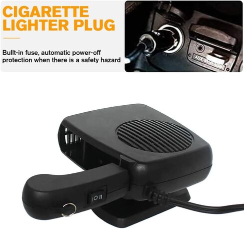 Portable 12V Car Heater & Defroster, 150W Fast Heating & Cooling Fan,Plug In Car Heater for Windshield Defogger with 180° Rotary Car Heaters for Vehicle,Car,RV,SUV in Saudi Arabia