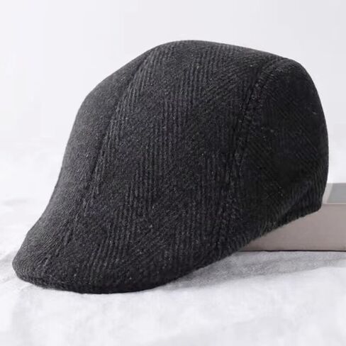 Newsboy Cap for Men Classic Herringbone Newsboy Hats Vintage Plaid Flat Cap British Style Duckbill Hats for Men in Saudi Arabia