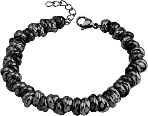 555Jewelry سوار أنيق من الفولاذ المقاوم للصدأ وأقراص خرز للنساء in Saudi Arabia