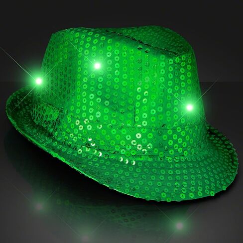 FlashingBlinkyLights Sequin Light Up LED Fedora Hat in Saudi Arabia