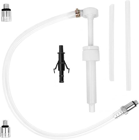 Transmission Fluid Pump Kit, 8cc per Stroke Manual Hand Pump with 3/8" Swivel & 8mm/10mm Adapters, for Automotive Oil, Brake Fluid, Gear Oil Transfer in Cars, Boats, Motorcycles (White) in Saudi Arabia