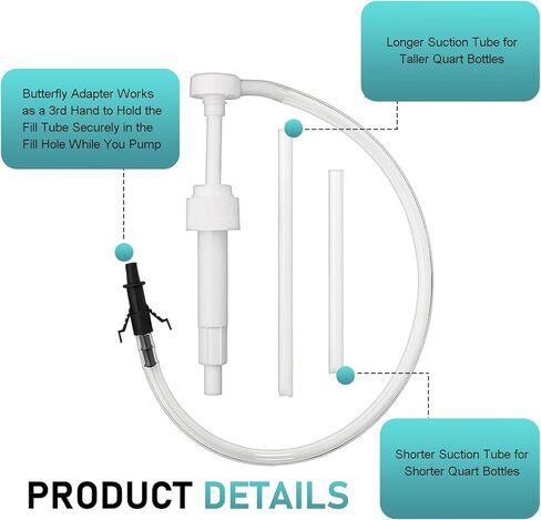 Transmission Fluid Pump Kit, 8cc per Stroke Manual Hand Pump with 3/8" Swivel & 8mm/10mm Adapters, for Automotive Oil, Brake Fluid, Gear Oil Transfer in Cars, Boats, Motorcycles (White) in Saudi Arabia