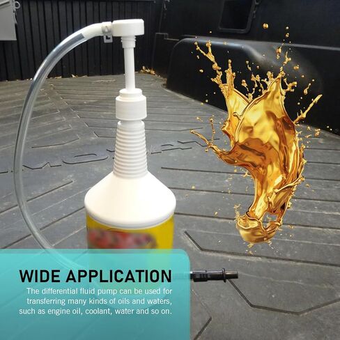 Transmission Fluid Pump Kit, 8cc per Stroke Manual Hand Pump with 3/8" Swivel & 8mm/10mm Adapters, for Automotive Oil, Brake Fluid, Gear Oil Transfer in Cars, Boats, Motorcycles (White) in Saudi Arabia