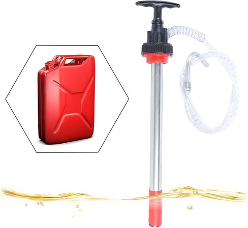 Manual Push Oil Transfer, 5 Gallon Bucket Pump Portable Liquid Pump, 47" Long * 5/8"Diameter Flexible Hose, Non-Drip Nozzle in Saudi Arabia