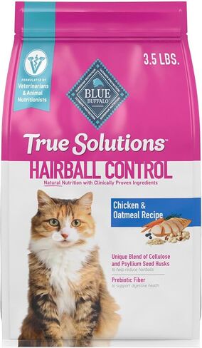 Blue Buffalo True Solutions Hairball Control Natural Adult Dry Cat Food, Chicken 11-lb in Kuwait