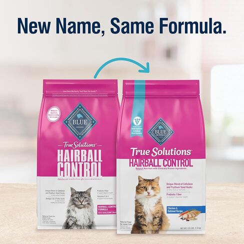 Blue Buffalo True Solutions Hairball Control Natural Adult Dry Cat Food, Chicken 11-lb in Kuwait