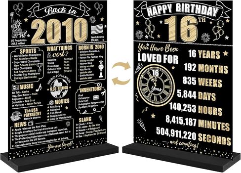 Black Gold 60th Birthday Decorations Back in 1963 Table Sign for Men Women, Two-sided Vintage 60 Birthday Wooden Poster with Stand Party Supplies, 60 Year Old Bday Display Holder Decor for Table Decor in Kuwait