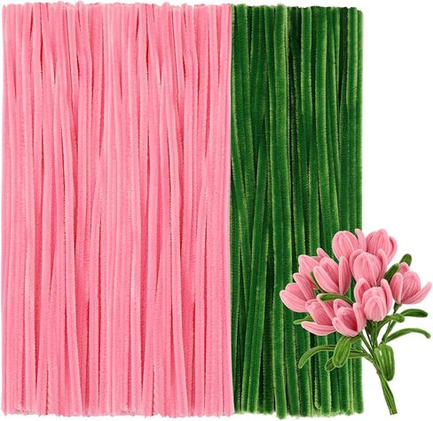 190PCS Pipe Cleaners Chenille Stem Craft Flower Supplies, Pipe Cleaner Flowers Crafts, Pipe Cleaner Sunflowers Kit with Instructions, 3 Colors Pipe Cleaners Set for DIY Art and Craft Decorations in Kuwait