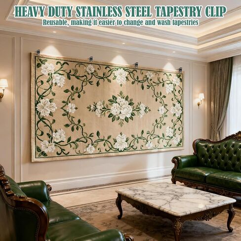 شماعات اللحاف للسجاد المعلق على الحائط وجلود الحيوانات، ومعلقات النسيج، ومشابك البطانية، 4 عبوات in Kuwait