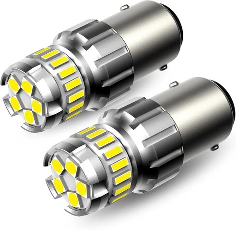 2pcs P21/5W BAY15D 1157 LED Canbus No Error 1200LM 6500K White DRL Car Parking Light Reverse Backup Bulb Daytime Running Lamp 12V in Saudi Arabia