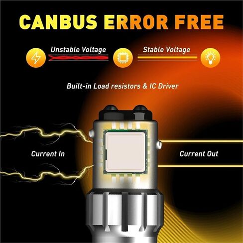2pcs P21/5W BAY15D 1157 LED Canbus No Error 1200LM 6500K White DRL Car Parking Light Reverse Backup Bulb Daytime Running Lamp 12V in Saudi Arabia