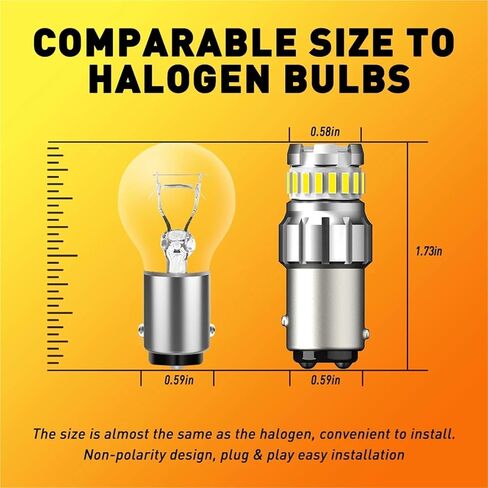 2pcs P21/5W BAY15D 1157 LED Canbus No Error 1200LM 6500K White DRL Car Parking Light Reverse Backup Bulb Daytime Running Lamp 12V in Saudi Arabia