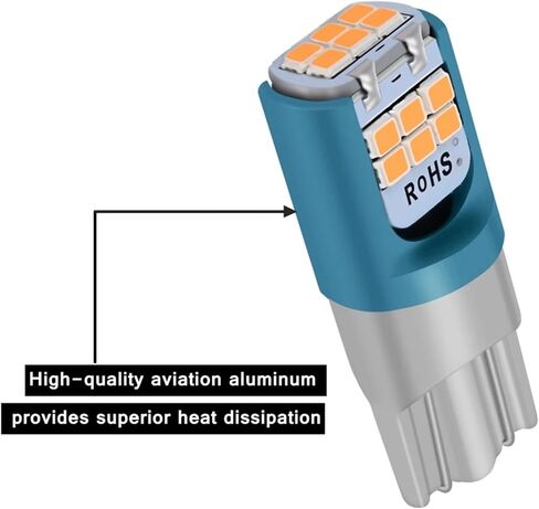 2 قطعة T10 W5W WY5W مصباح LED فائق السطوع لوقوف السيارات أضواء السيارات إسفين بدوره الجانب لمبات القراءة الداخلية مصباح على شكل قبة 12 فولت (أزرق كريستالي) in Kuwait