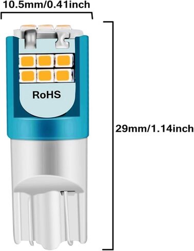 2 قطعة T10 W5W WY5W مصباح LED فائق السطوع لوقوف السيارات أضواء السيارات إسفين بدوره الجانب لمبات القراءة الداخلية مصباح على شكل قبة 12 فولت (أزرق كريستالي) in Kuwait
