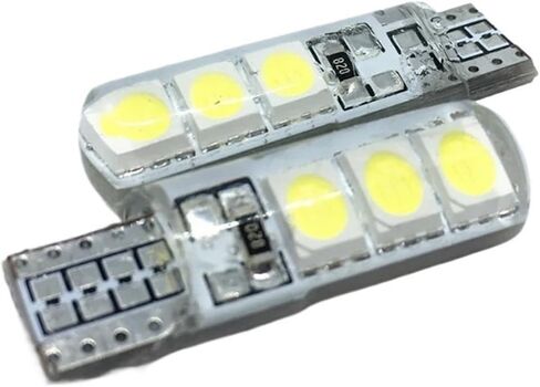 100 قطعة T10 194 2825 W5W LED 6 SMD هلام السيليكا إضاءة مقاومة للماء للدراجات النارية وقوف السيارات لمبة سيليكون قذيفة سيارة القراءة مصباح على شكل قبة (أخضر) in Saudi Arabia