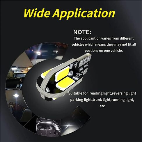 20 قطعة T10 5730 8SMD Canbus LED مصابيح سيارة W5W WY5W 168 192 194 الإضاءة البيضاء لوقوف السيارات بدوره إشارة أضواء القراءة in Saudi Arabia