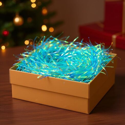 Goodma 250 جرامًا من فيلم قزحي الألوان اللامع من البولي بروبلين لأشلاء وخيوط قصاصات مجعدة ممزقة لتغليف الهدايا بنفسك وحشو السلة (فضي) in Kuwait