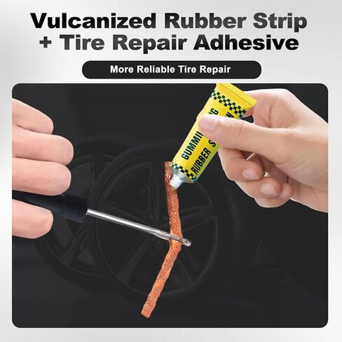 طقم إصلاح الإطارات، طقم إصلاح الإطارات المسطحة الاحترافي العالمي في حالات الطوارئ لإصلاح الثقوب، للسيارة والدراجات النارية وATV وجيب والشاحنة والجرار in Kuwait