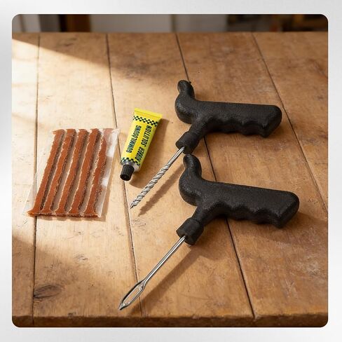 طقم إصلاح الإطارات، طقم إصلاح الإطارات المسطحة الاحترافي العالمي في حالات الطوارئ لإصلاح الثقوب، للسيارة والدراجات النارية وATV وجيب والشاحنة والجرار in Kuwait