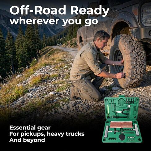 Sherco-Auto Tire Plug Kit 86 Piece - Universal Heavy Duty Flat Tire Repair Tool Kit - Fix for Car, Truck, Motorcycle, ATV, RV, Jeep & More - All in One Puncture Repair Kit in Saudi Arabia