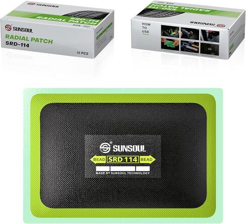 رقع إطارات شعاعية كبيرة جدًا للمركبات الكهربائية من SUNSOUL - 10 قطع مقاس 3.35 بوصة × 5.12 بوصة رقع إصلاح شديدة التحمل للثقوب الكبيرة، متوافقة مع المركبات الكهربائية والشاحنات وسيارات الدفع الرباعي والسيارات MPV in Kuwait