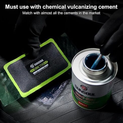 رقع إطارات شعاعية كبيرة جدًا للمركبات الكهربائية من SUNSOUL - 10 قطع مقاس 3.35 بوصة × 5.12 بوصة رقع إصلاح شديدة التحمل للثقوب الكبيرة، متوافقة مع المركبات الكهربائية والشاحنات وسيارات الدفع الرباعي والسيارات MPV in Kuwait