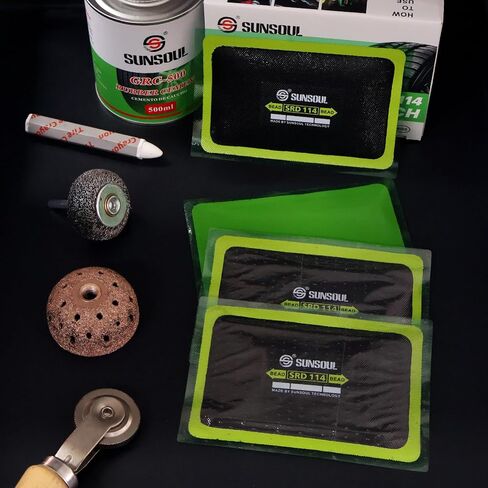 رقع إطارات شعاعية كبيرة جدًا للمركبات الكهربائية من SUNSOUL - 10 قطع مقاس 3.35 بوصة × 5.12 بوصة رقع إصلاح شديدة التحمل للثقوب الكبيرة، متوافقة مع المركبات الكهربائية والشاحنات وسيارات الدفع الرباعي والسيارات MPV in Kuwait