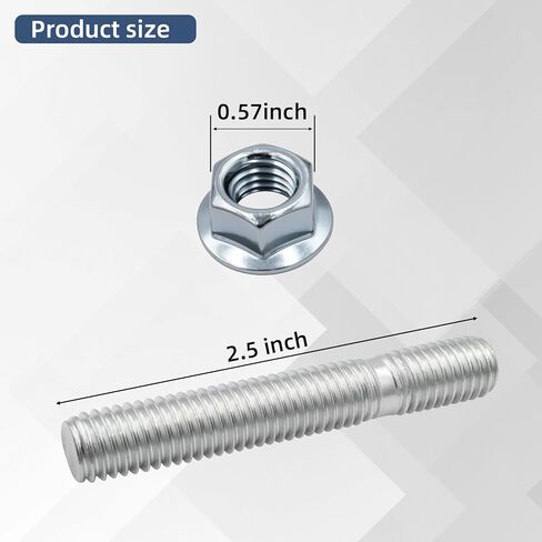 03133 مجموعة مسامير العادم المتعددة - M10-1.5 X 62 مم مسامير وصواميل العادم، استبدال مباشر لشفة العادم والمشعب، مسامير العادم ذات الرأس السداسي المصنوعة من الفولاذ المقاوم للصدأ in Kuwait