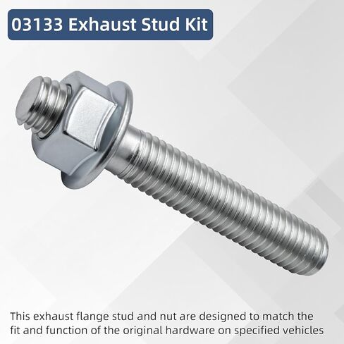 03133 مجموعة مسامير العادم المتعددة - M10-1.5 X 62 مم مسامير وصواميل العادم، استبدال مباشر لشفة العادم والمشعب، مسامير العادم ذات الرأس السداسي المصنوعة من الفولاذ المقاوم للصدأ in Kuwait