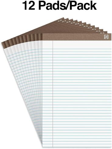 دفاتر ملاحظات TRU RED، مقاس 8.5 × 14 بوصة، وسادات قانونية واسعة النطاق، وسادة كتابة للمنزل والمكتب والمدرسة، عبوة من 12 قطعة، بيضاء in Saudi Arabia