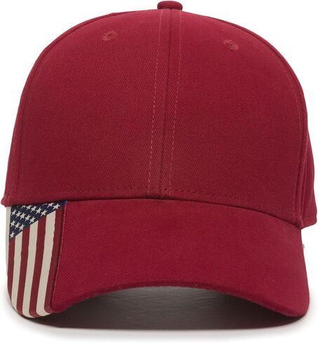 Outdoor Cap American Flag Dad Hat – Mid Profile Structured Cotton Baseball Cap with USA Flag Brim, Adjustable, One Size in Saudi Arabia