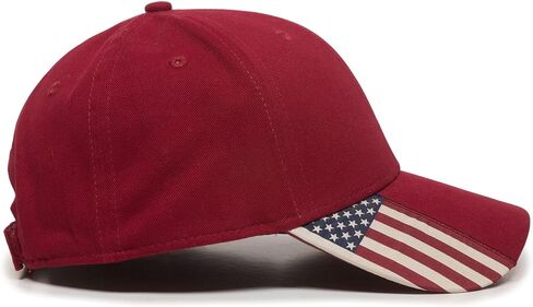Outdoor Cap American Flag Dad Hat – Mid Profile Structured Cotton Baseball Cap with USA Flag Brim, Adjustable, One Size in Saudi Arabia