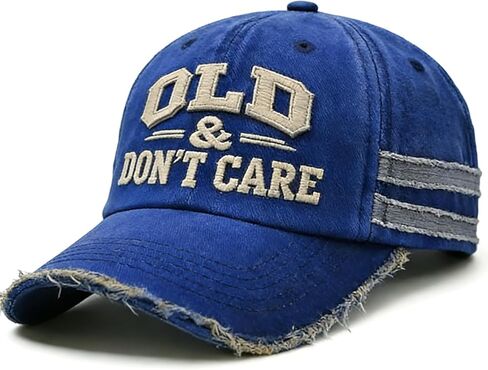 Vintage Old and Don't Care Hat, Embroidered Adjustable Vintage Distressed Old & Don’t Care Baseball Cap for Humor Lover in Saudi Arabia