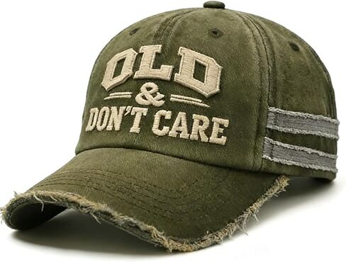 Vintage Old and Don't Care Hat, Embroidered Adjustable Vintage Distressed Old & Don’t Care Baseball Cap for Humor Lover in Saudi Arabia