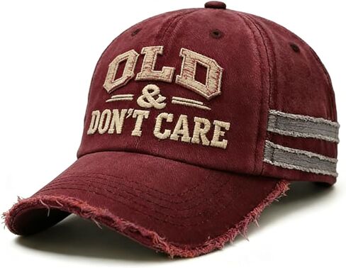 Vintage Old and Don't Care Hat, Embroidered Adjustable Vintage Distressed Old & Don’t Care Baseball Cap for Humor Lover in Saudi Arabia