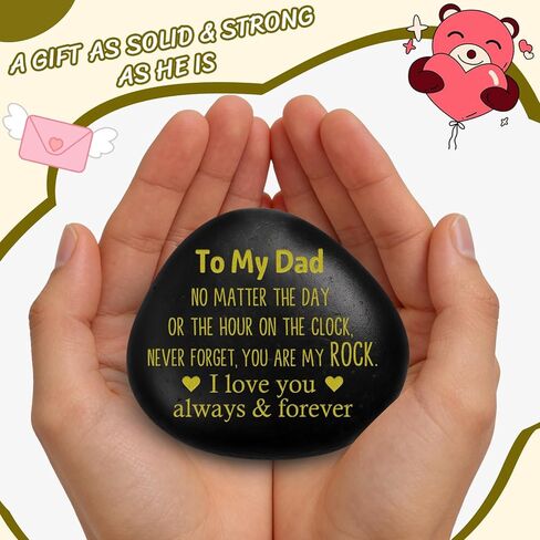 Gifts for Dad from Daughter, Son | 'You are My Rock' Engraved Stone & Sentimental Keepsake | Unique Birthday, for Dad, I Love You Dad in Kuwait