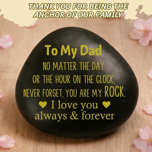 Gifts for Dad from Daughter, Son | 'You are My Rock' Engraved Stone & Sentimental Keepsake | Unique Birthday, for Dad, I Love You Dad in Kuwait